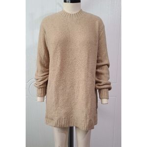 Lovers & Friends Nude fuzzy sweater dress with lacing detail down back